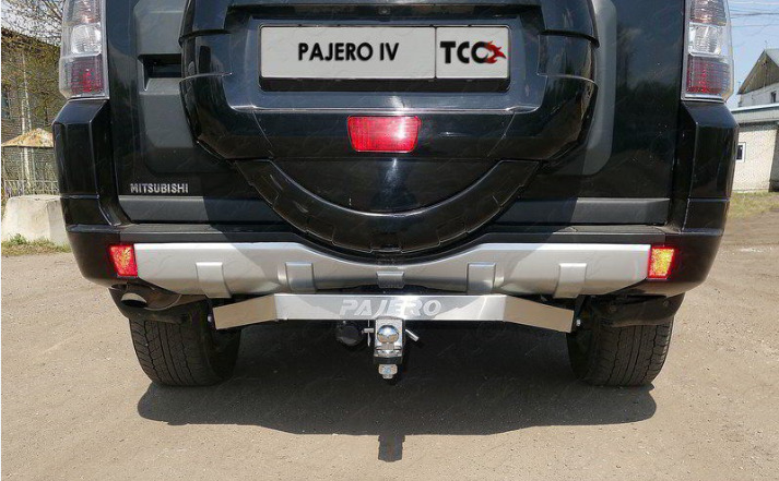 Фаркоп ТСС с накладкой с надписью Pajero Mitsubishi Pajero V90 (Mk.IV) 2007-2020 шар Е фото 2