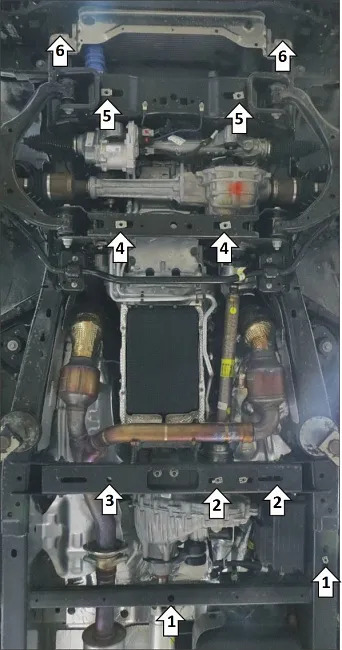 Защита алюминиевая Мотодор усиленная для радиатора, картера, ПД, КПП, РК Ford F-Series F-150 XIV 2021-2022 фото 4