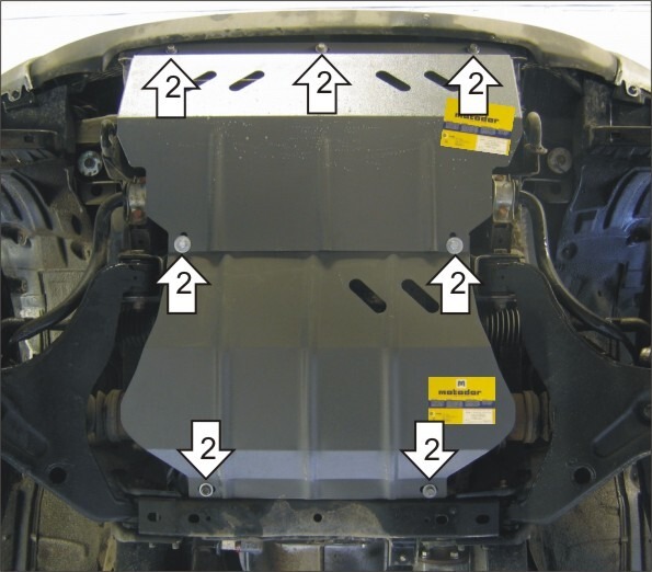 Защита Мотодор для радиатора, картера, дифференциала Mitsubishi L200 IV 2007-2015