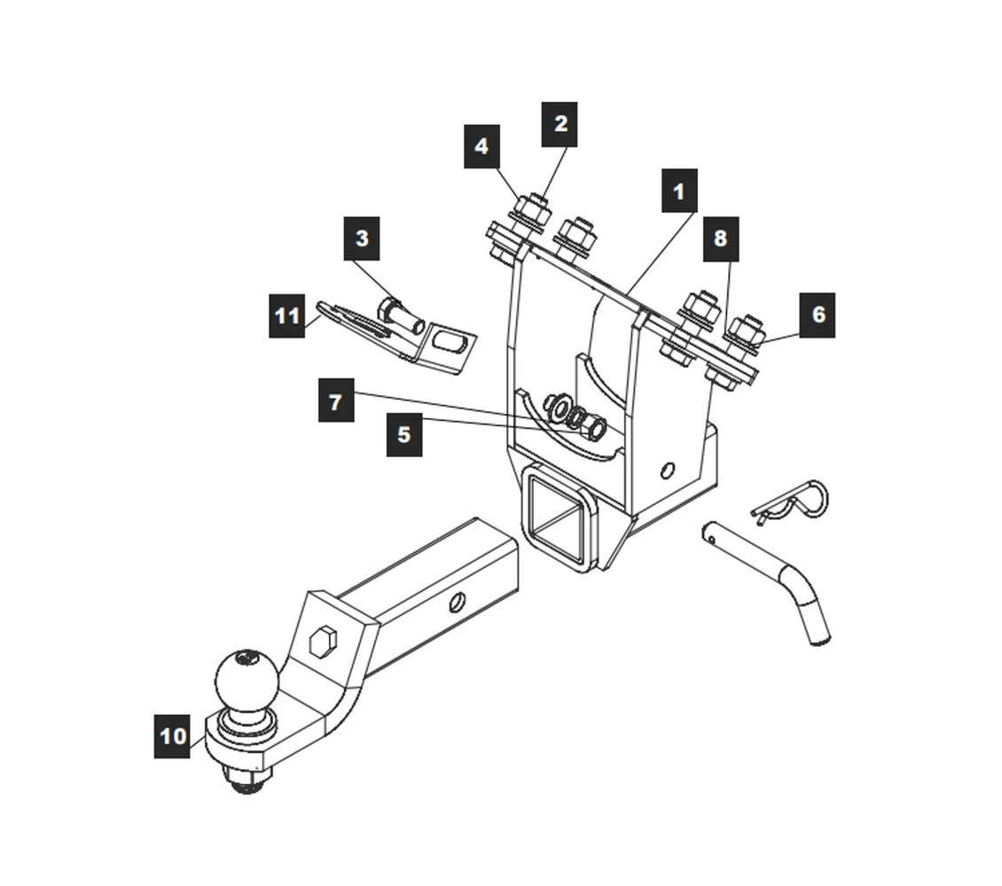 Быстросъёмный фаркоп TowRus для Mercedes G-Class 1990-2018 / 2018- Шар Е с антистуком
