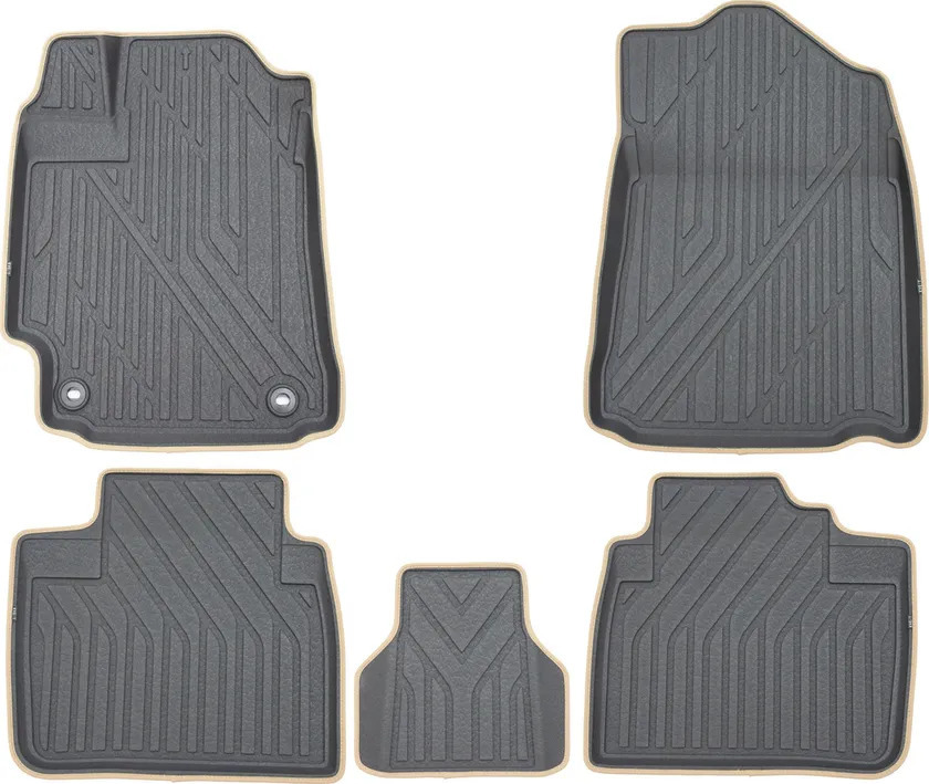 Коврики KVEST 3D для салона Toyota Camry VII 2011-2014 Серый, бежевый кант