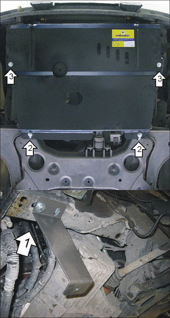Защита Мотодор для картера, КПП, интеркулера Ford Transit передний привод 2000-2012