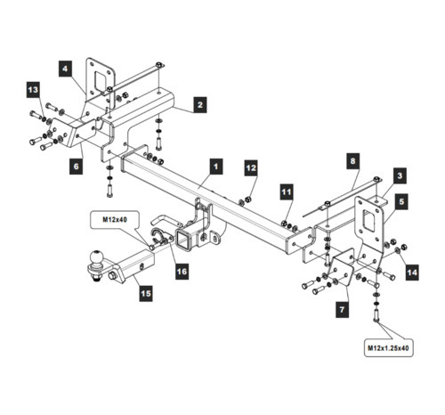 Фаркоп TowRus для Haval F7 (Mk.I) 2018-2024 шар Е (система антистук)