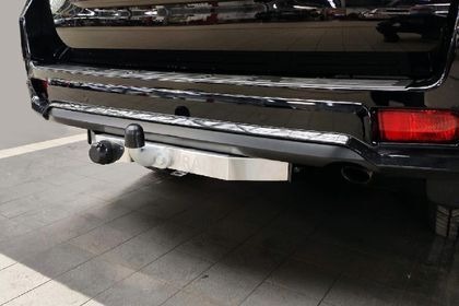 Быстросъёмный фаркоп ТСС для Toyota Land Cruiser Prado 150 (Mk.IV) Black Onyx 2020-2023 с накладкой из нержавеющей стали с надписью PRADO Шар F фото 2