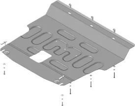 Защита Мотодор усиленная для картера и КПП Kia Sorento II рестайлинг Стандарт 2012-2020