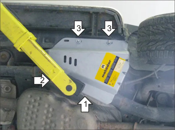 Защита алюминиевая Мотодор для компрессора пневмоподвески Land Rover Discovery III 2004-2009 фото 2