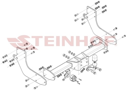 Фаркоп Steinhof для Iveco Daily 35C фургон со ступенькой (межосевое: 4100 мм) (с двойными колесами) 2014- шар F
