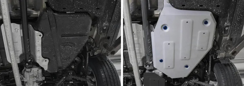 Защита алюминиевая Rival для топливного бака Hyundai Santa Fe IV 2018-2020 фото 3