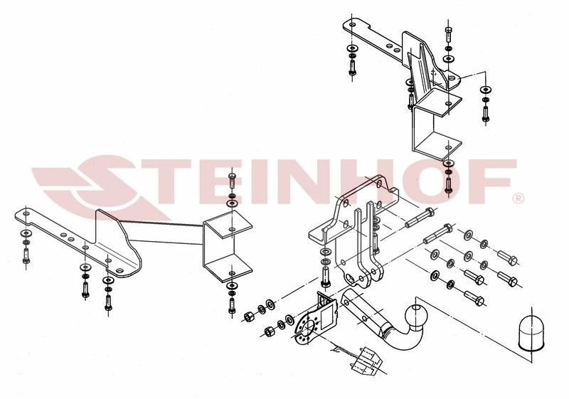 Фаркоп Steinhof для Toyota Land Cruiser Prado 150 (Mk.IV) 2009-2023 /  Lexus GX460 J150 (Mk.II) 2009-2023 Шар А