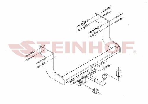 Фаркоп Steinhof для Kia K2900 бортовой 2008- / Hyundai Porter 2 2004- Шар А