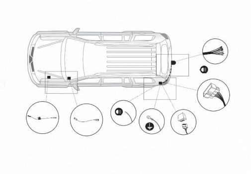Штатная электрика фаркопа TowRus для Mitsubishi Pajero Sport -7pin