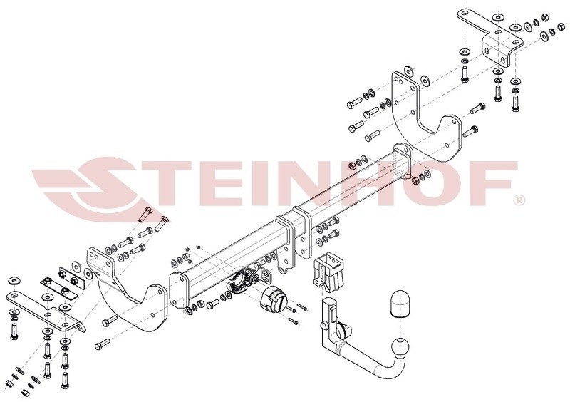 Фаркоп Steinhof для Nissan X-Trail T32 (Mk.III) 2016-2022/ Renault Koleos HZG (Mk.II) 2016-2020 шар AV