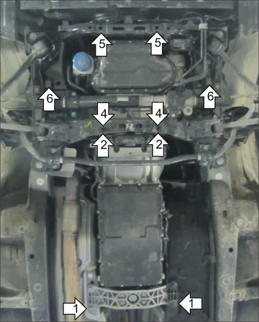Защита Мотодор для двигателя, КПП Hyundai Genesis Coupe I рестайлинг 2012-2016 фото 2