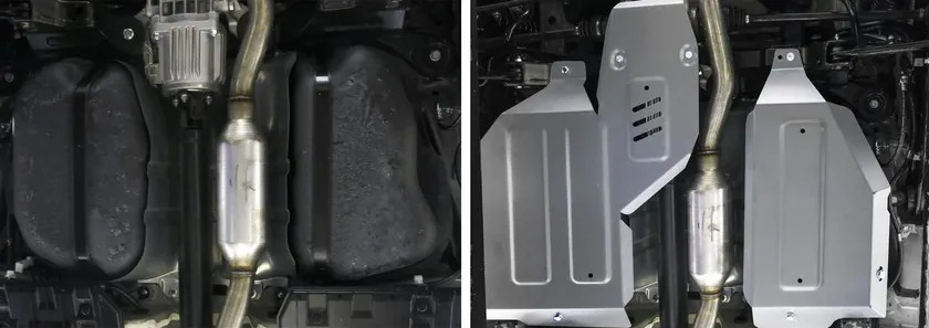 Защита алюминиевая Rival для топливного бака и редуктора Mitsubishi ASX 4WD 2010-2019 2020-2022 фото 3
