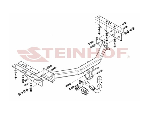 Фаркоп Steinhof для Dodge Nitro (Mk.I) 2007-2011/ Jeep Cherokee KK (Mk.IV) 2008-2013, кроме авто с запаской 20" шар А