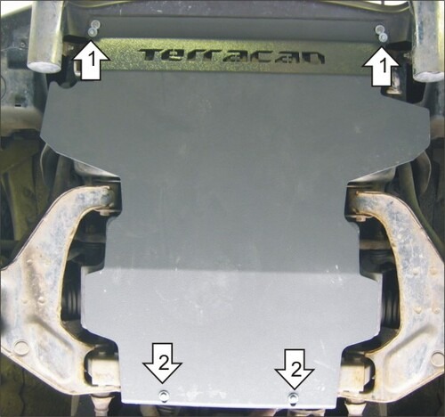 Защита Мотодор для картера, переднего дифференциала Hyundai Terracan 2001-2006