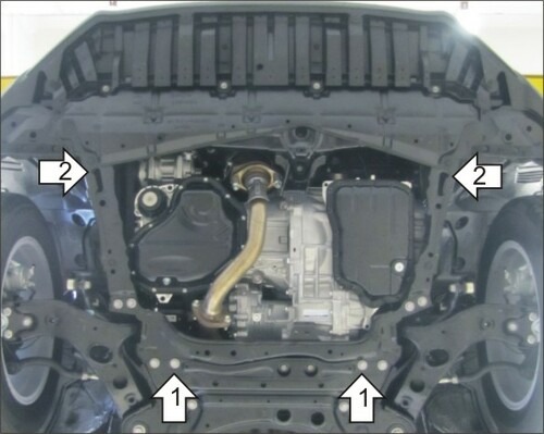 Защита алюминиевая Мотодор для двигателя, КПП Toyota RAV4 IV 2013-2019