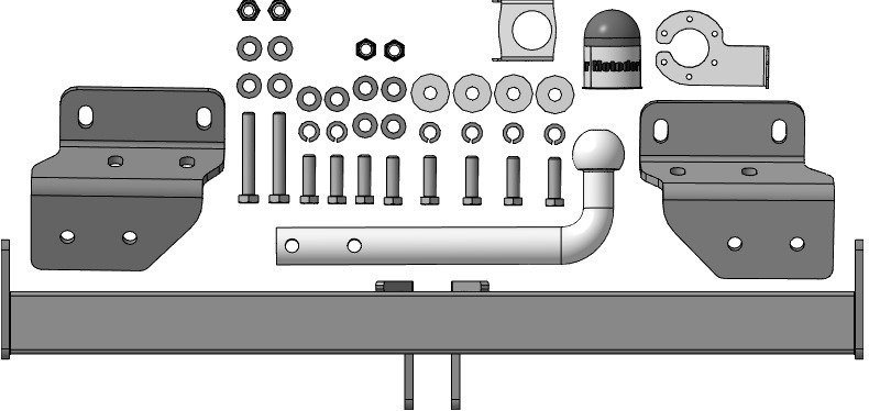 Фаркоп с оцинкованным шаром Motodor для Omoda C7 (Mk.I) 2025- шар А фото 2