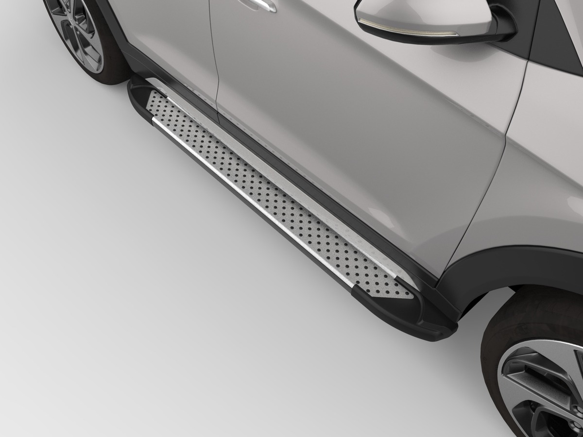 Пороги алюминиевые Сan Otomotiv Sapphire Silver для Volkswagen Tiguan фото 4