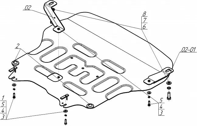 Защита Мотодор для картера двигателя и КПП Hyundai Elantra VII (CN7) 2020-2022 фото 3