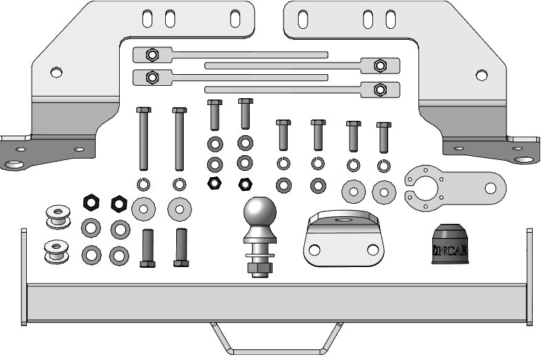 Фаркоп ZincaR оцинкованный для Toyota Land Cruiser 200 (Mk.XI) 2007-2021 (кроме комплектаций Excalibur и Executive)/ Lexus LX (Mk.III) 2007-2021 шар FE фото 4