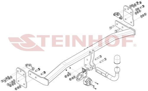 Фаркоп Steinhof для Hyundai Kona OS (Mk.I) 2017-2023 шар А