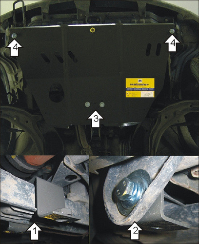 Защита Мотодор для картера, КПП Nissan Micra K11 1998-2002