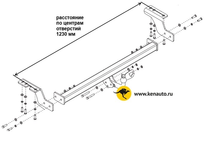 Фаркоп Halty для Toyota Hiace H200 (Mk.V) 2004-2017 / Toyota Regius Ace (широкий кузов левый и правый руль) 2005-2020 Шар А фото 5