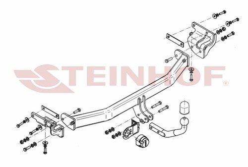 Фаркоп Steinhof для Kia Carens RP (Mk.III) 2013-2019 Шар А