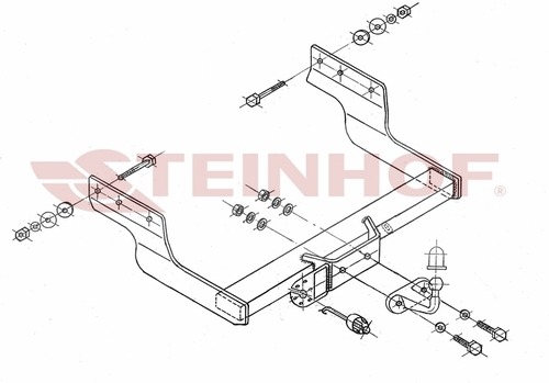 Фаркоп Steinhof для Ford Transit фургон, микроавтобус со ступенькой (передний/задний привод) 2000-2014 шар F
