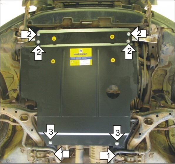 Защита оцинкованная Мотодор для картера, КПП Honda CR-V I 1997-2002