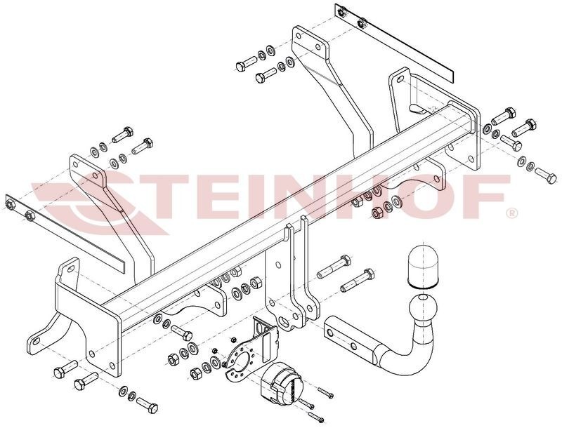 Фаркоп Steinhof для FIAT Doblo Work-Up Pickup (кроме AdBlue) 2010-2022 Шар А