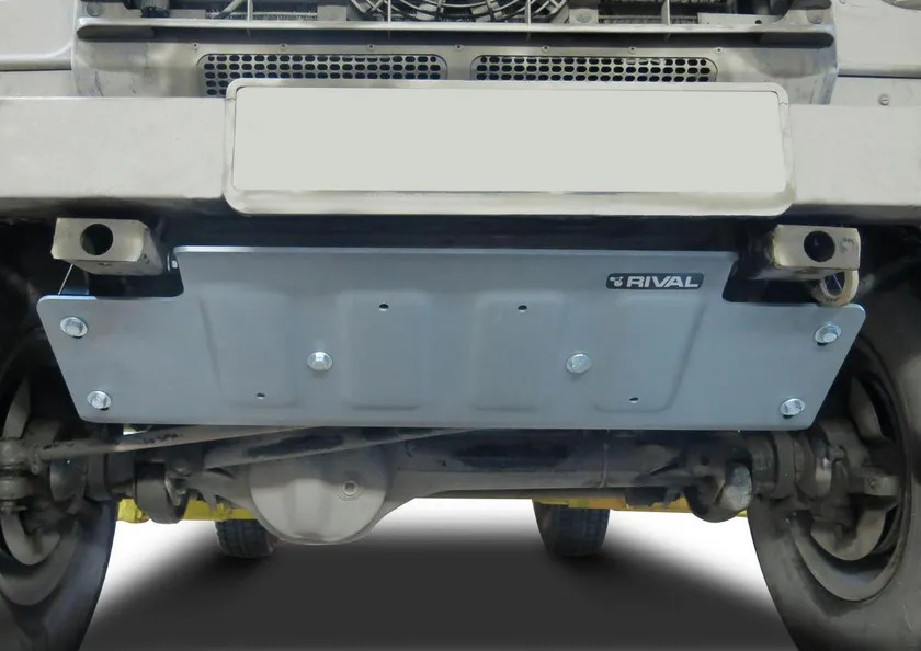 Защита алюминиевая Rival для рулевых тяг Land Rover Defender 90/110 I рестайлинг 2007-2016 фото 2