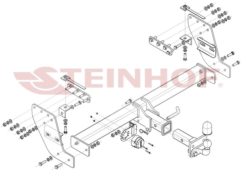 Быстросъёмный фаркоп Steinhof для Mitsubishi L200 (Mk.V) 2015-2023  / FIAT Fullback (Mk.I) 2015-2019 Шар FE