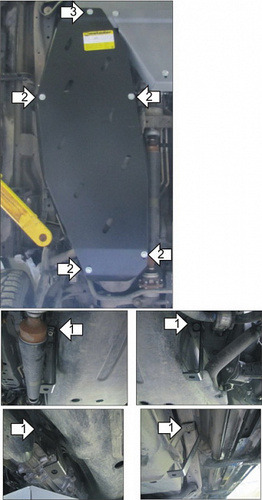 Защита алюминиевая Мотодор для двигателя, КПП Mitsubishi Pajero IV 2006-2022