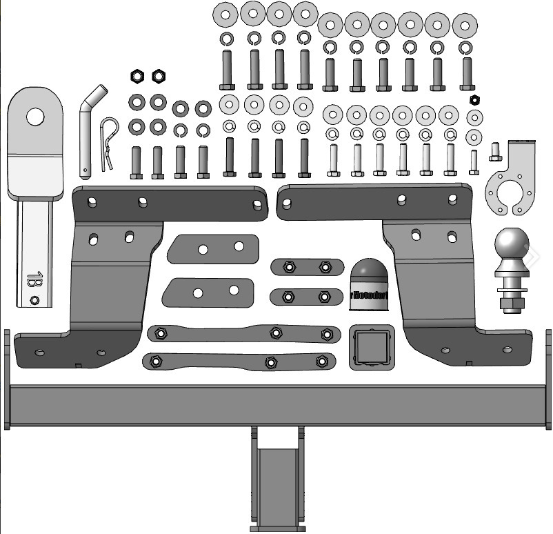 Фаркоп с оцинкованным шаром Motodor для Mitsubishi Outlander GN0W (Mk.IV) 2022-2024 шар Е фото 3