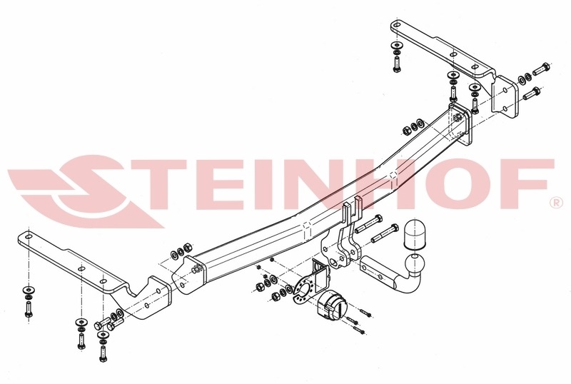 Фаркоп Steinhof для Toyota Highlander XU40 (Mk.I) 2010-2014 шар А