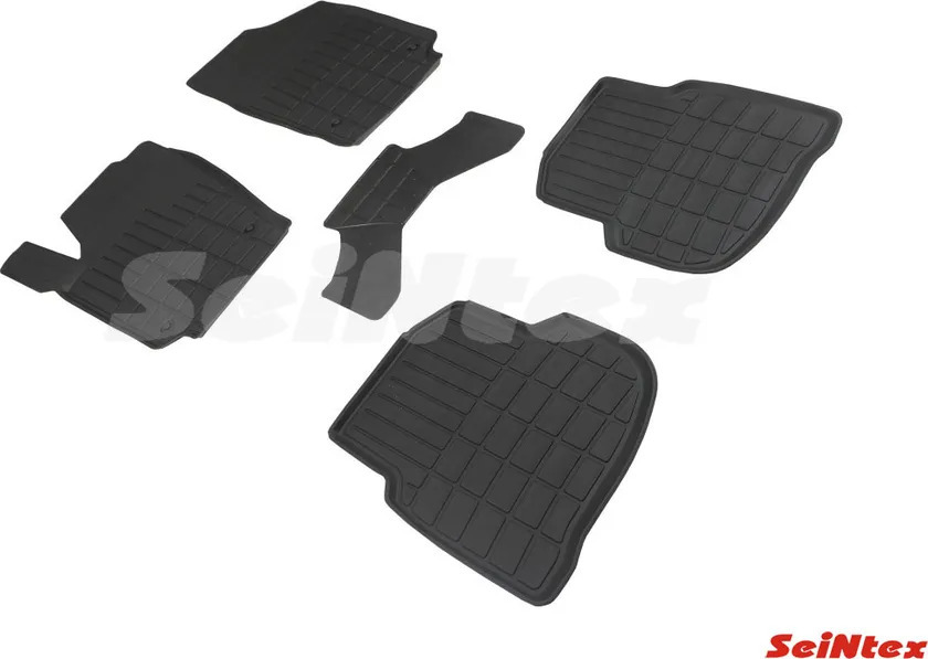 Коврики резиновые Seintex со стандартным бортиком для салона Volkswagen Polo V седан 2010-2022 фото 2