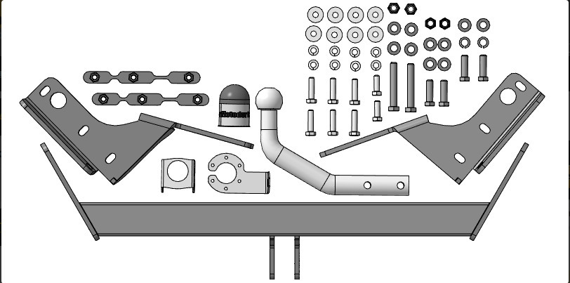 Фаркоп с оцинк. шаром Motodor для Hyundai Custo (Mk.I) 2021- шар А фото 3