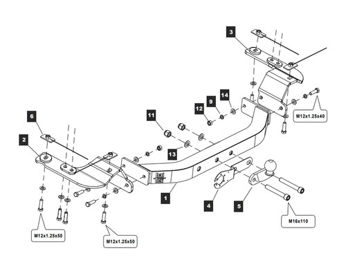 Фаркоп Baltex с накладкой из нержавеющей стали для Toyota Land Cruiser 200 (Mk.XI) в комплектации Executive 2016-2017 Шар F