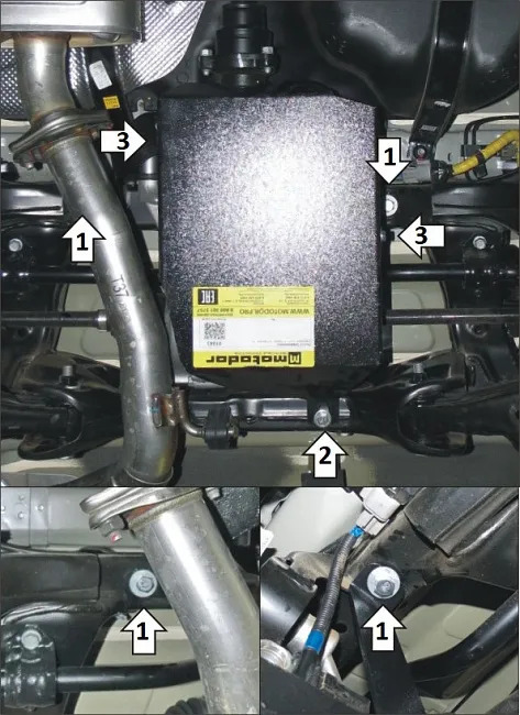 Защита Мотодор для заднего дифференциала Hyundai Santa Fe IV рестайлинг 2020-2022 фото 2