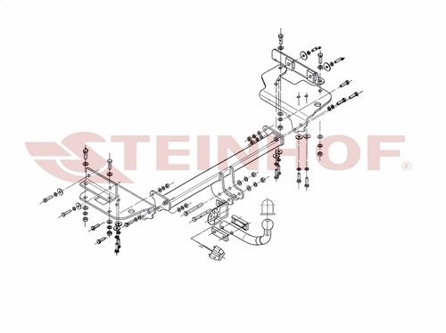 Фаркоп Steinhof для Hyundai Tucson JM (Mk.I) 2004-2010/ Kia Sportage KM (Mk.II) 2005-2010 шар А