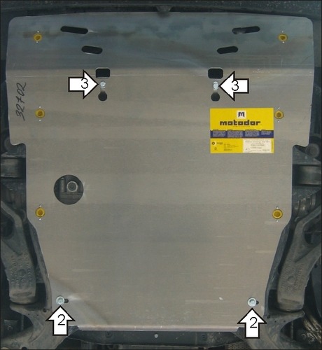 Защита алюминиевая Мотодор для картера Porsche Cayenne I 2003-2007