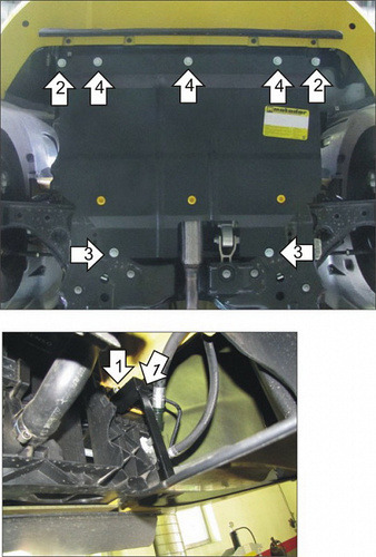Защита Мотодор для двигателя, КПП Alfa Romeo Mito 2008-2022