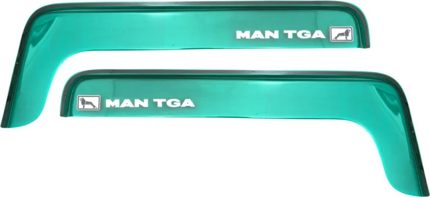 Дефлекторы REIN для окон (накладной скотч 3М) (2 шт.) MAN TGA 2000-2022 (короткий) Зеленый