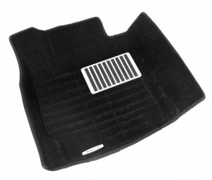 Коврики салона текстильные 3D Pradar для VW Tiguan с бортиком черные (с металлическим подпятником)