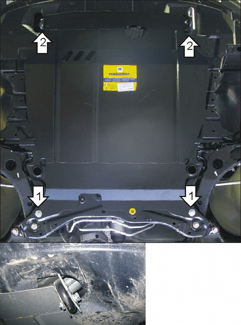 Защита Мотодор для картера, КПП Citroen C-Crosser 2008-2013