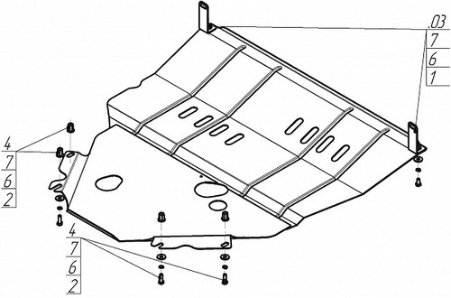 Защита Мотодор для картера, КПП Citroen Jumper II 2007-2022