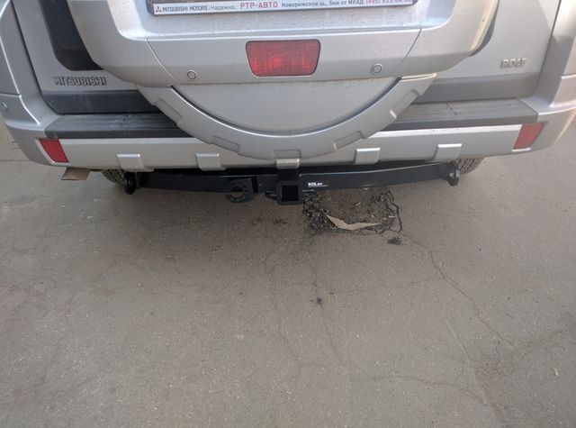 Быстросъёмный Фаркоп Бизон с хромированной накладкой для Mitsubishi Pajero Sport (Mk.III рест) 2021- Шар Е фото 2