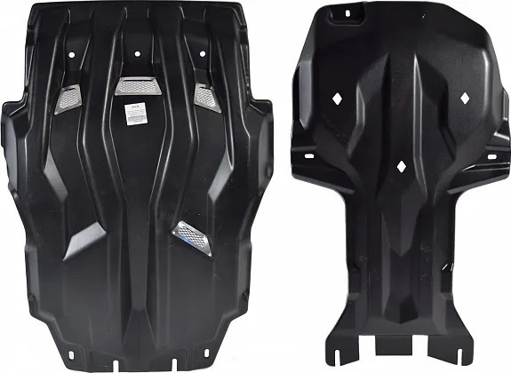 Защита композитная АВС-Дизайн для картера, редуктора и КПП Lexus LX570 2015-2022 с сеткой (2 части) фото 4